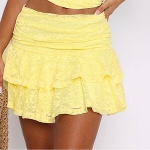 White Fox Boutique Yellow Satin Fabric